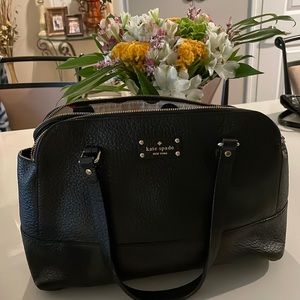 Kate Spade Black pebbled leather (work bag) multiple compartments..